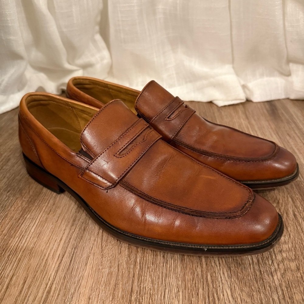 Florsheim Sorrento Brown Leather Moc Toe Penny Loafers Men's Slip On Size 9.5 D